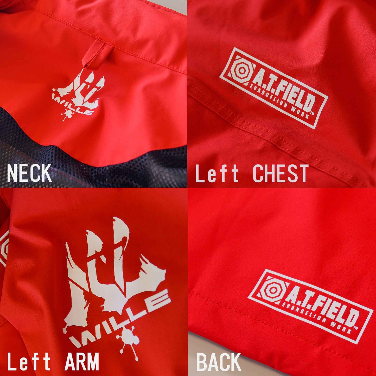 「A.T.FIELD」ストレッチ レインジャケット レッド(WILLE)