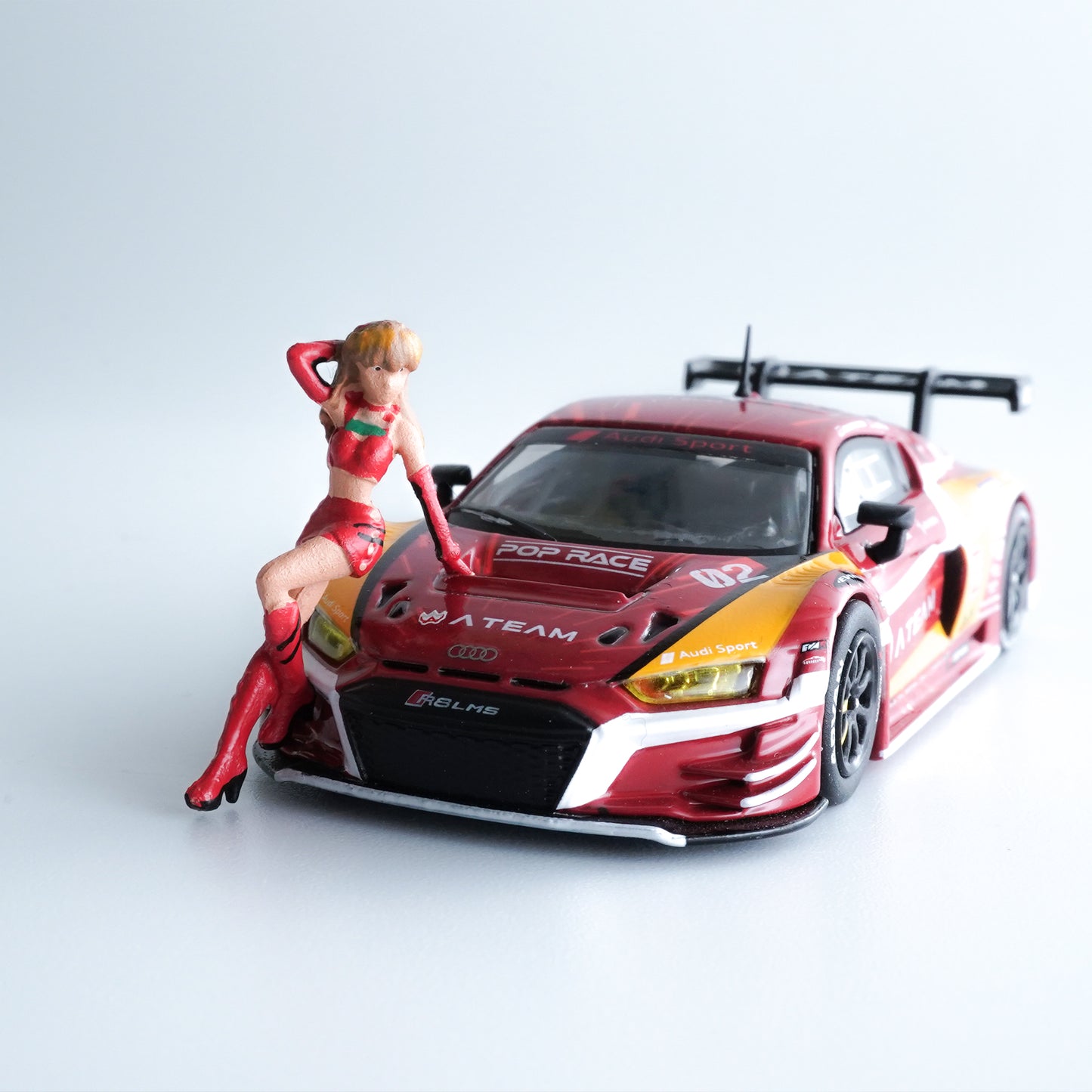 <POPRACE>1/64 Audi R8 LMS エヴァ RT 2号機 X Works R8 & アスカRQフィギュアセット