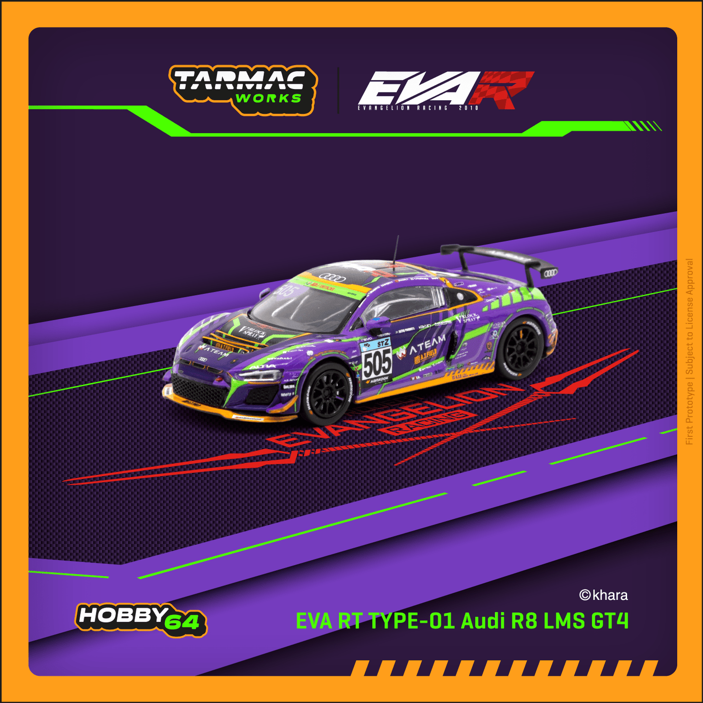＜TARMAC WORKS＞1/64 エヴァRT初号機 Audi R8 LMS GT4 ≪2021スーパー耐久 ST-Zクラス≫