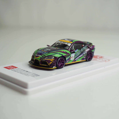 ＜POPRACE＞1/64 TOYOTA GR Supra エヴァRT初号機 GR Supra D1 Grand Prix Series 2020 ＆ レイRQフィギュア セット