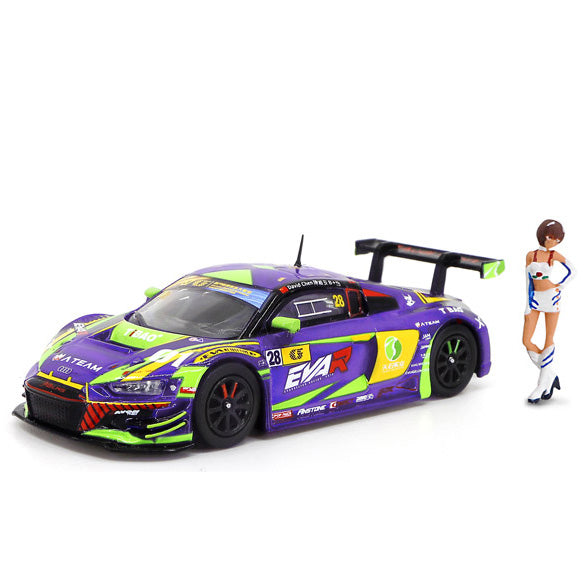 ＜POPRACE＞1/64 Audi R8 LMS エヴァ RT 初号機 TSRT R8 Macau GT Cup 2020 ＆ レイRQフィギュア セット