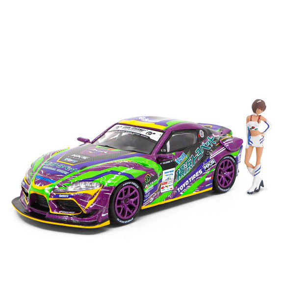 ＜POPRACE＞1/64 TOYOTA GR Supra エヴァRT初号機 GR Supra D1 Grand Prix Series 2020 ＆ レイRQフィギュア セット