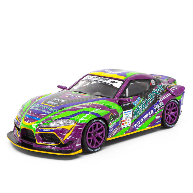 ＜POPRACE＞1/64 TOYOTA GR Supra エヴァRT初号機 GR Supra D1 Grand Prix Series 2020 ＆ レイRQフィギュア セット