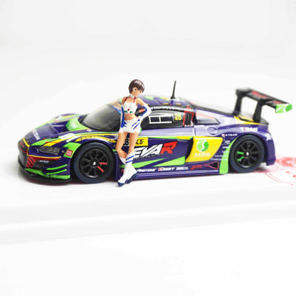 ＜POPRACE＞1/64 Audi R8 LMS エヴァ RT 初号機 TSRT R8 Macau GT Cup 2020 ＆ レイRQフィギュア セット