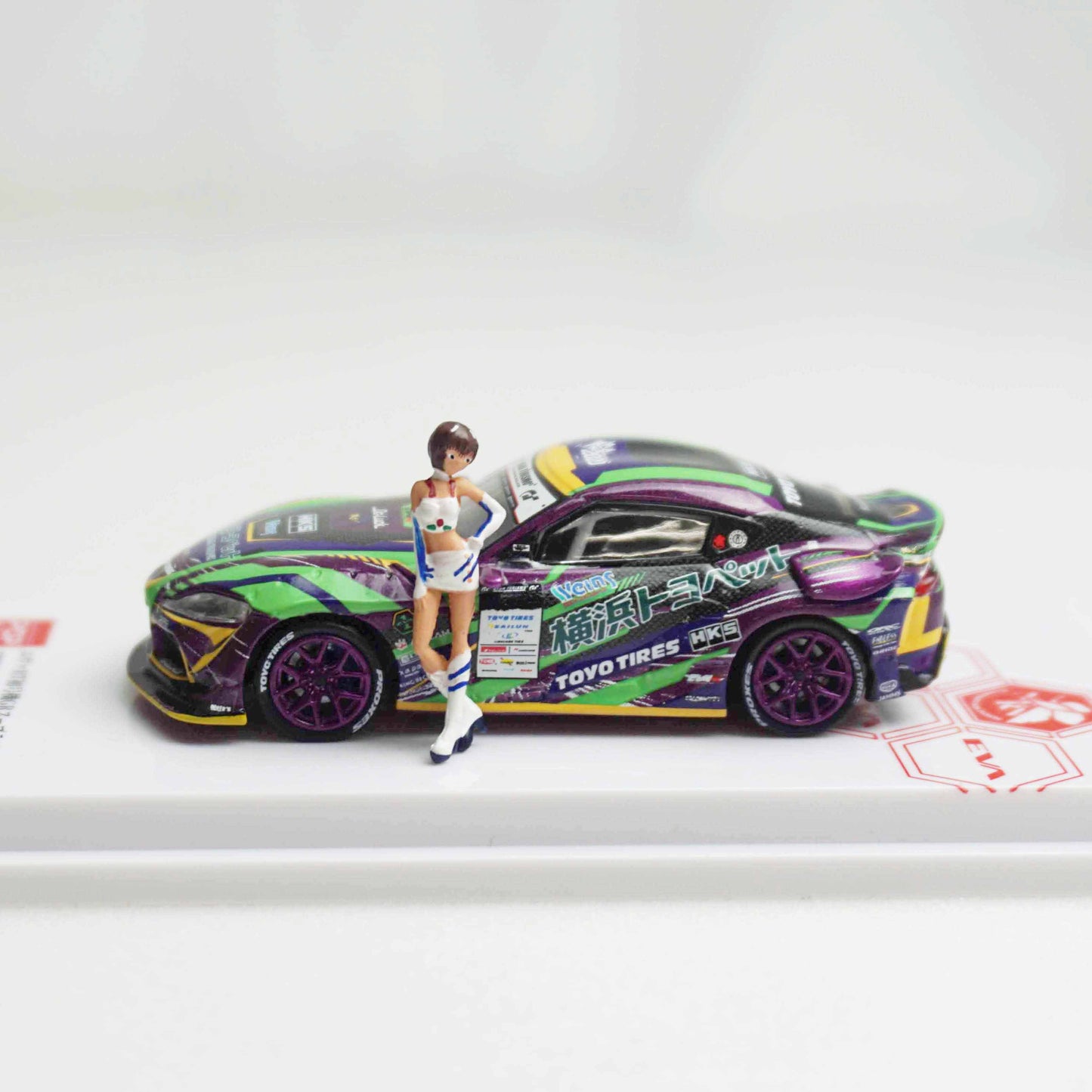 ＜POPRACE＞1/64 TOYOTA GR Supra エヴァRT初号機 GR Supra D1 Grand Prix Series 2020 ＆ レイRQフィギュア セット