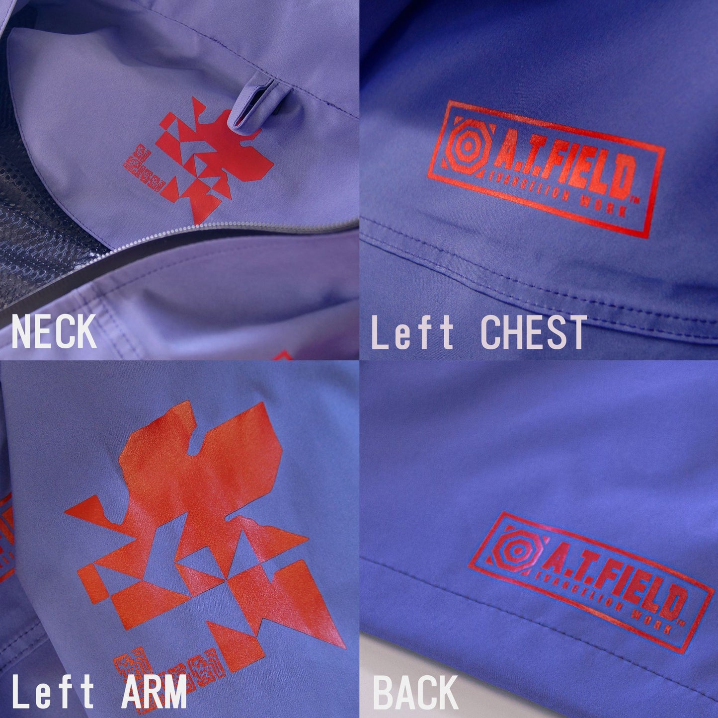 「A.T.FIELD」ストレッチ レインジャケット　パープル（NERV）