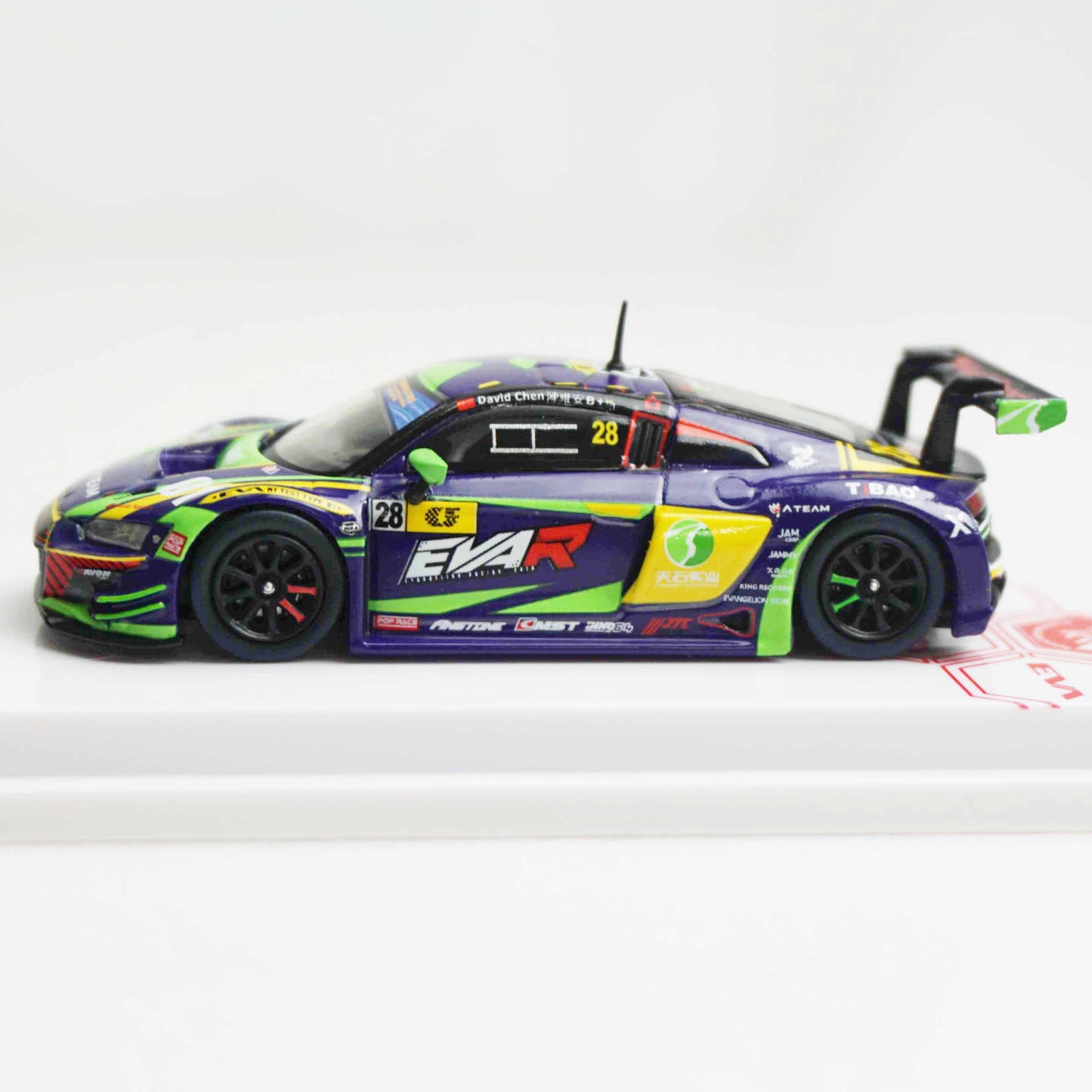 ＜POPRACE＞1/64 Audi R8 LMS エヴァ RT 初号機 TSRT R8 Macau GT Cup 2020 ＆ レイRQフィギュア セット