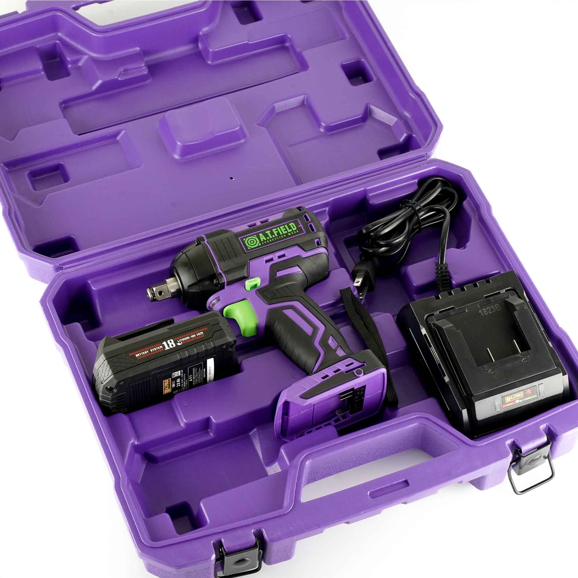 「A.T.FIELD」DC18V 充電式 1/2DR ハイトルク インパクトレンチ セット(初号機モデル)