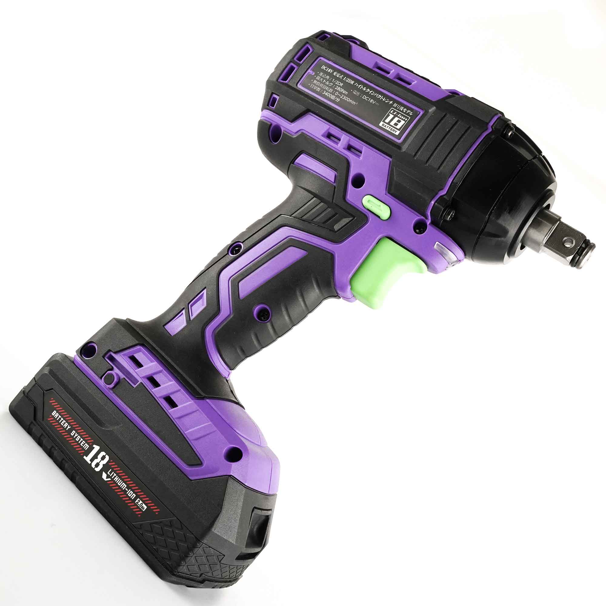 「A.T.FIELD」DC18V 充電式 1/2DR ハイトルク インパクトレンチ セット(初号機モデル)