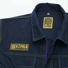 画像をギャラリービューアに読み込む, 「A.T.FIELD」つなぎ服（ステッチ）ネイビーブルー
