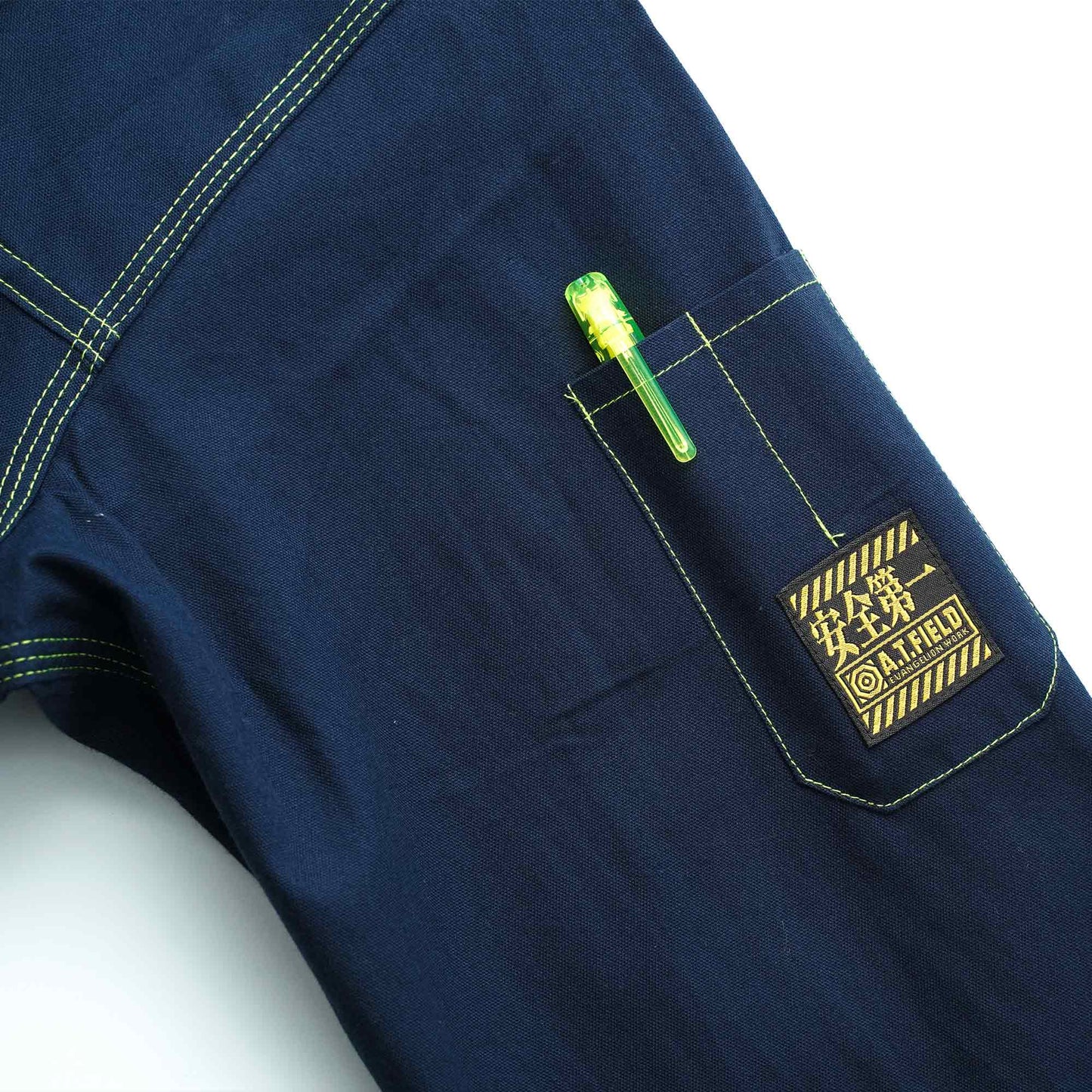 「A.T.FIELD」つなぎ服（ステッチ）ネイビーブルー