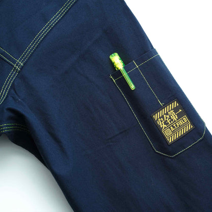 「A.T.FIELD」つなぎ服（ステッチ）ネイビーブルー